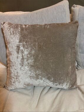pair of West Elm luxe velvet Linen-Blend Throw Pillow Covers in grey. size20x20